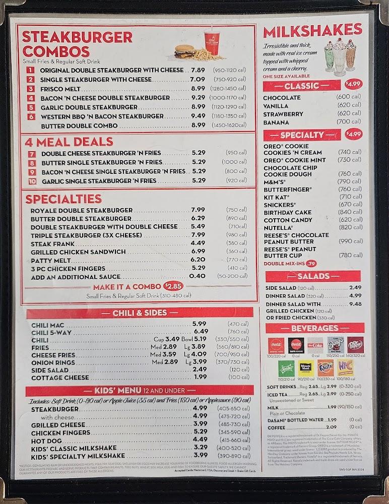 Steak 'n Shake Menu image 1